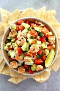 Serve this delicious ceviche wrapped in corn tortillas or with chips. Shrimp Ceviche Recipe | Delightful Mom Food