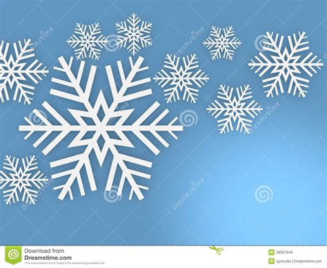 Falling 3D snowflakes stock illustration. Illustration of snowy - 28507944