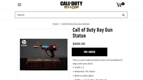 John On Twitter The Official Call Of Duty Shop Is Selling A Ray Gun Statue For 600 💀