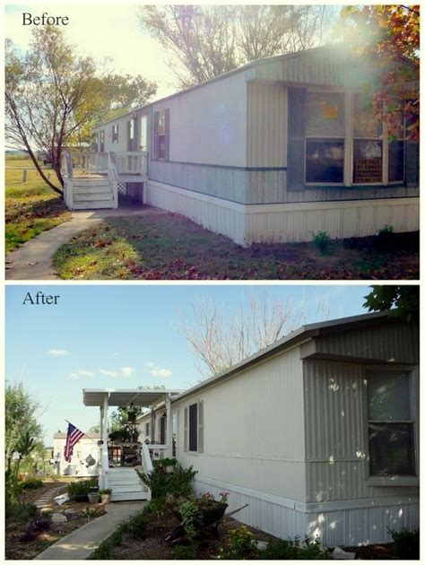 Mobile Home Exterior Beforeafter With Images Mobile