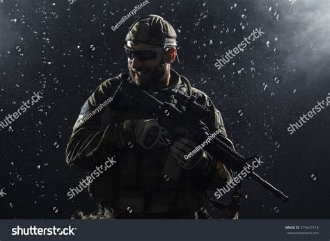 Us Army Soldier Rain Stock Photo 379427518 Shutterstock