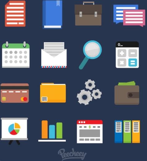 Flat Set Of Business Icons Vectors Graphic Art Designs In Editable Ai