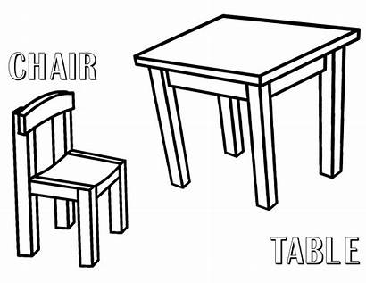 Chair Coloring Furniture Pages Desk Template Coloringtop