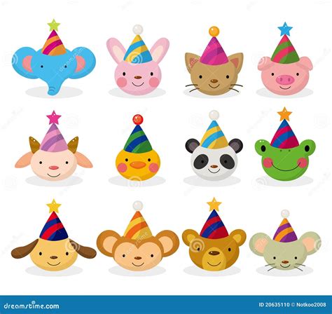 Cartoon Party Animal Icons Collection 29909383