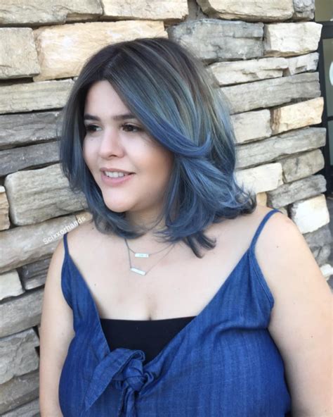 Called an eboy haircut, it does take a little bit of upkeep; Smoky Denim Balayage on Soft Layered Lob with Long Curtain ...