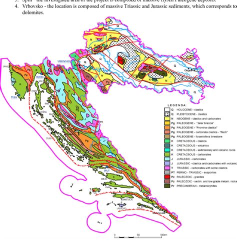 Basic Geological Map Of Croatia Modified After Velić And Velić 1992