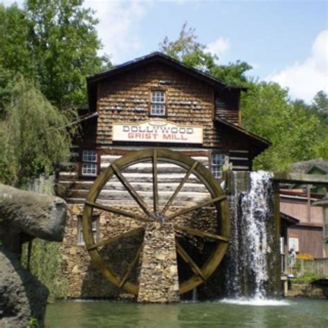 Grist Mill At Dollywood In Tennessee Windmill Water Water Wheel