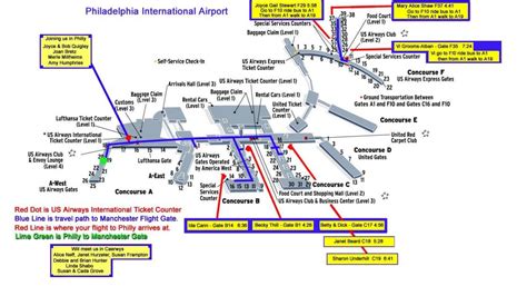 Map Of Philadelphia Airport Airport Map Philadelphia Pennsylvania Usa