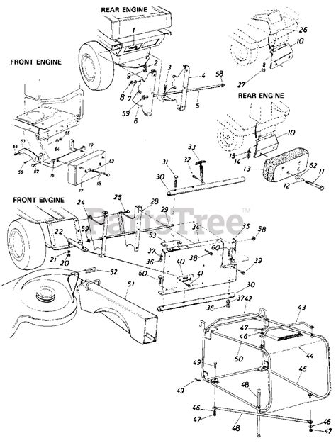 Mtd 190 058 000 Mtd 36 Rear Discharge Mower Deck Assembly Only 1988