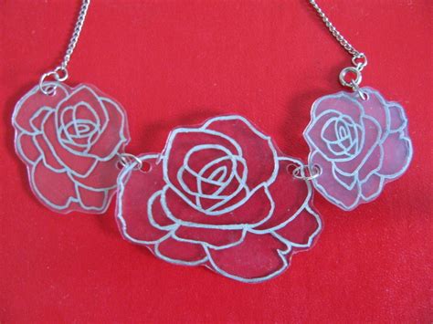 Rose Necklace · A Shrink Plastic Pendant · Jewelry Making And Melting