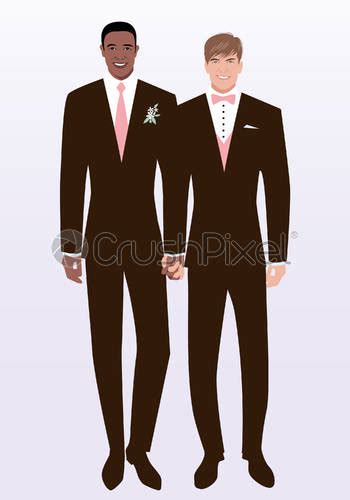 queer wedding gay groom couple newlyweds elegant interracial couple of stock vector crushpixel