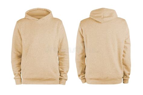 Men`s Beige Blank Hoodie Templatefrom Two Sides Stock Image Image Of