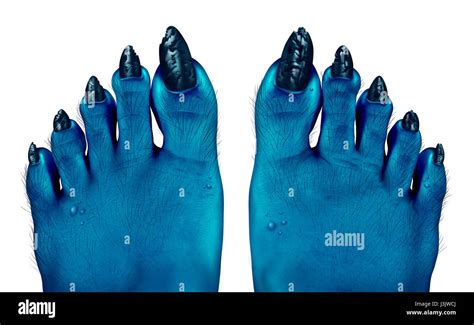 Monster Blue Feet As A Creepy Halloween Or Scary Zombie Symbol With