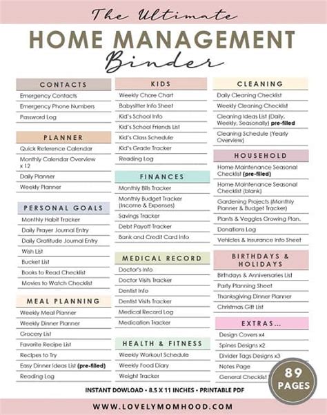 Home Management Binder Printables One Detailed Mama SexiezPicz Web Porn