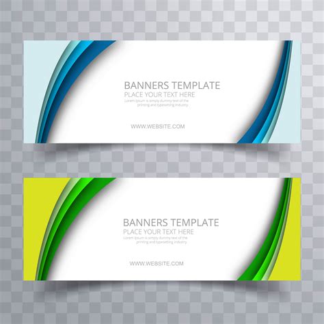 Beautiful Colorful Wavy Banners Set Template Vector 241503 Vector Art