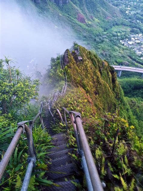 Happy But Not Unscathed Climbing The Haiku Stairs Stairway To Heaven