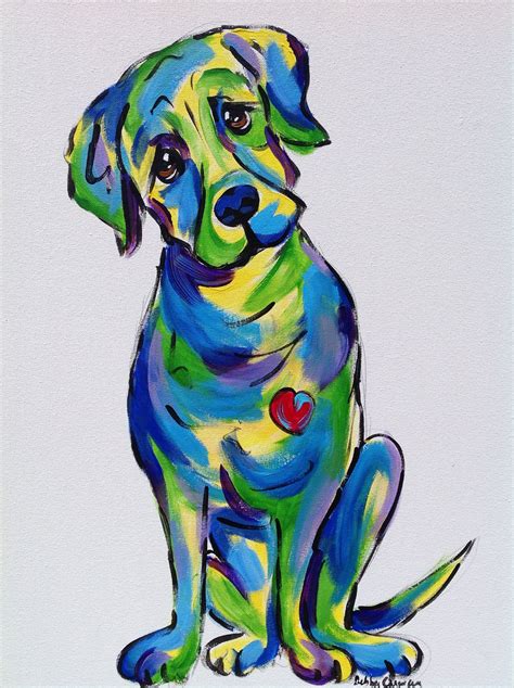 Acrylic on canvas thick gallery box canvas. Custom Dog Painting / Labrador / Dog Painting / Dog Art ...