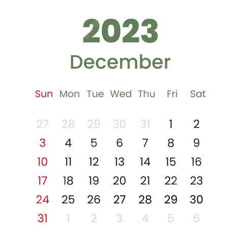 Estilo Simples De Exibição De Calendário De Dezembro De 2023 Png
