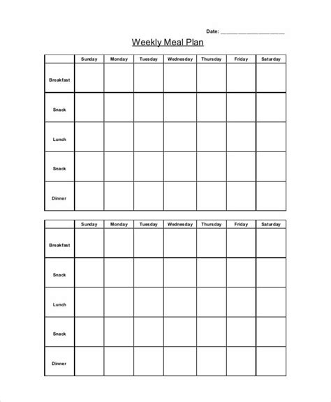 2022 Weekly Menu Template Fillable Printable Pdf And Forms Handypdf