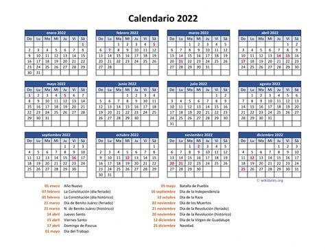 Calendario 2022 Mexico Con Festivos Pdf Calendario Para Imprimir Riset