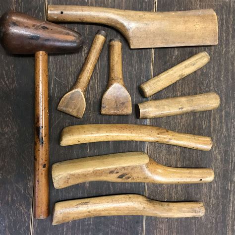 Vintage Plumbers Lead Working Tools In Antique Treen