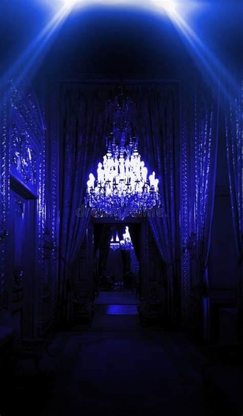 Dark Corridor With Neon Light Luxurious Interior In A Night Club