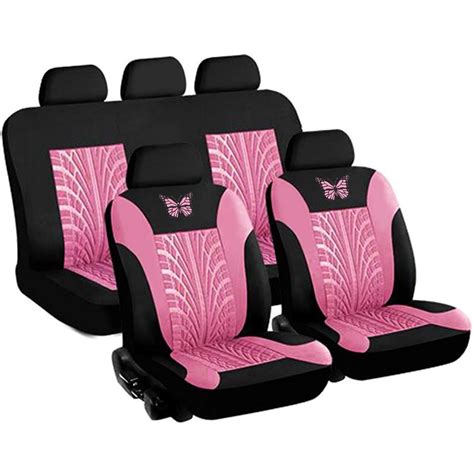 9 Piece Full Set Butterfly Design Car Seat Covers Front Seat Covers