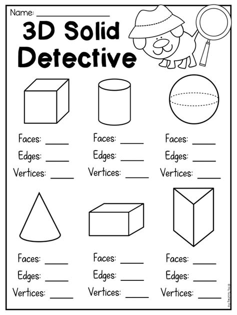 2 And 3 Dimensional Shapes Worksheets For First Grade Geometry
