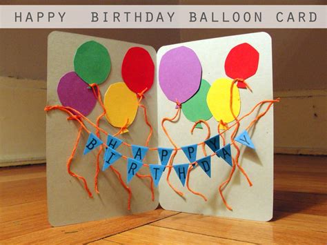 Pintrest Kids Birthday Craft Ideas Happy Birthday Balloon Card The