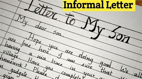 Write An Informal Letter To Your Soninformal Letter Writingletter