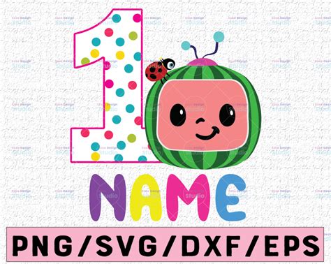 Cocomelon Personalized Name And Ages Birthday PNG SVG, Cocomelon