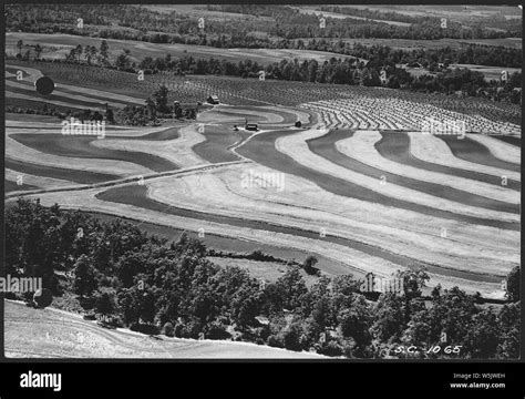 Aerial view of contour farming. Missouri; Français : Parcellaire ...