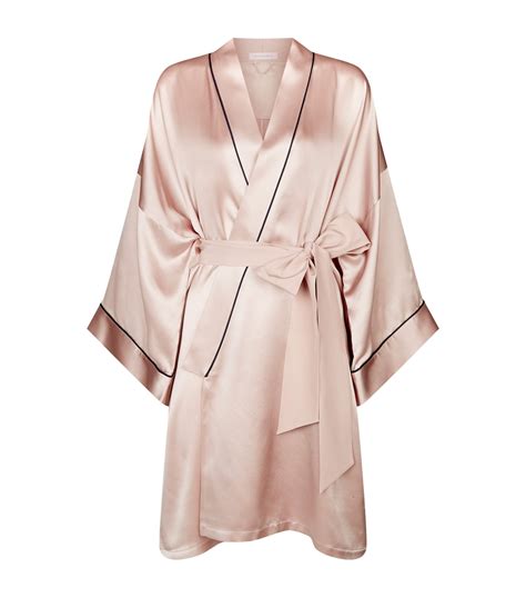 Womens Olivia Von Halle Pink Mimi Silk Robe Harrods Uk