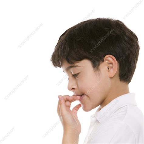 Boy Biting His Nails Stock Image F0027778 Science Photo Library