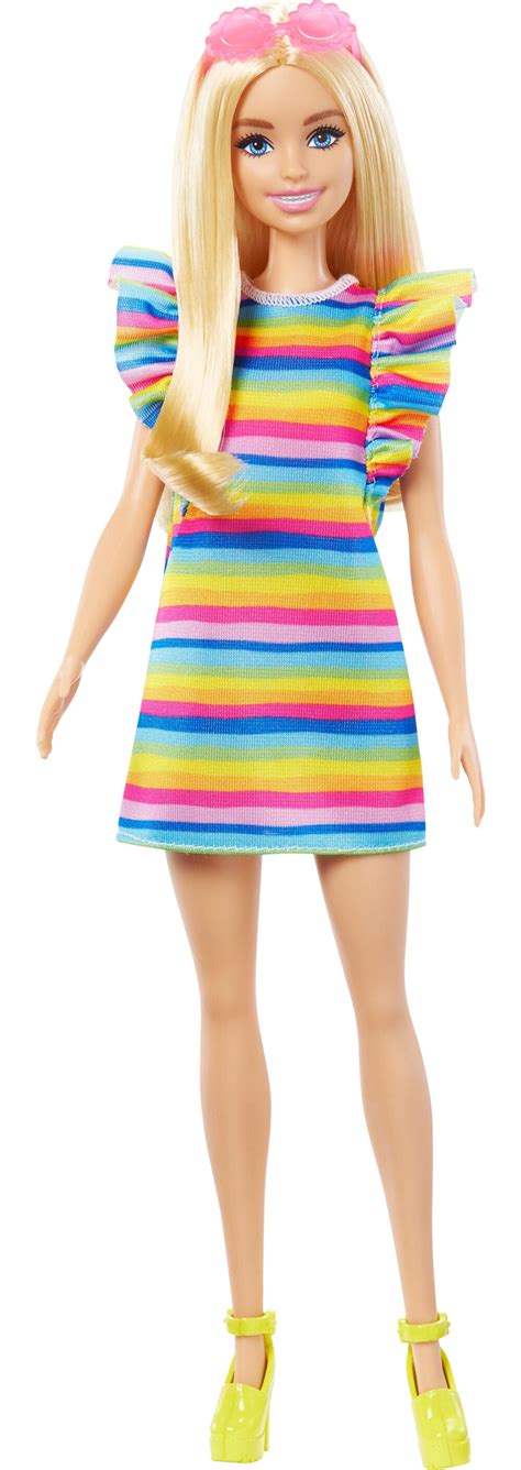 Barbie Fashionistas Doll 197 In Rainbow Tiered Dress With Braces
