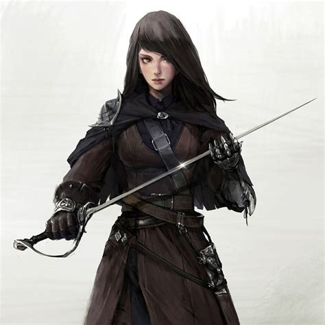 Female Human Sword Rapier Leather Armor Fighter Rogue Swashbuckler