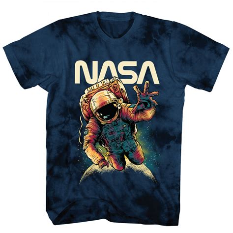 Nasa Astronaut Tie Dye T Shirt Blue T Shirts