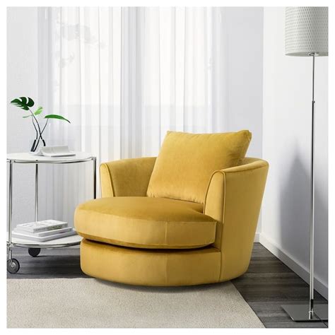 Best home decor ideas references website. FASALT velvet yellow, Swivel armchair - IKEA | Swivel ...