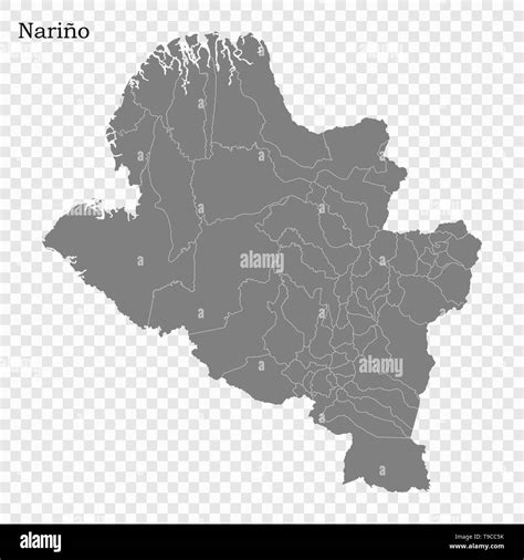 Mapa De Alta Calidad De Nariño Es Un Estado De Colombia Con Las