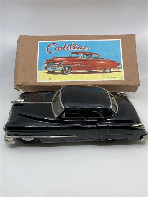 Huge Tn Nomura Black Cadillac Sedan Vintage Tin Toy Car Made In Japan W
