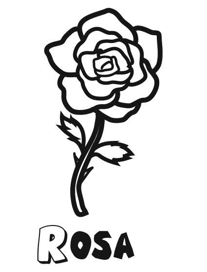Dibujo Infantil De Una Rosa Flores Para Imprimir Y Pintar