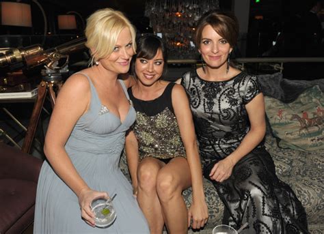 Aubrey With Amy Poehler And Tina Fey Amc Hosts A 62nd Annual Emmy
