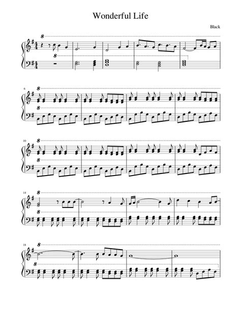 Wonderful Life Sheet Music For Piano Download Free In Pdf Or Midi