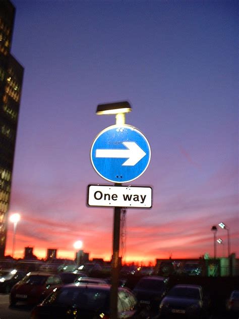 Free One Way Traffic Sign Stock Photo