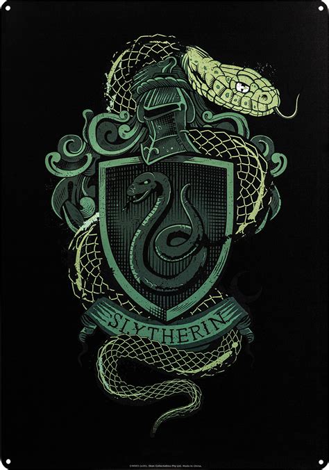 Harry Potter Slytherin House Crest Tin Sign By Ikon Collectables