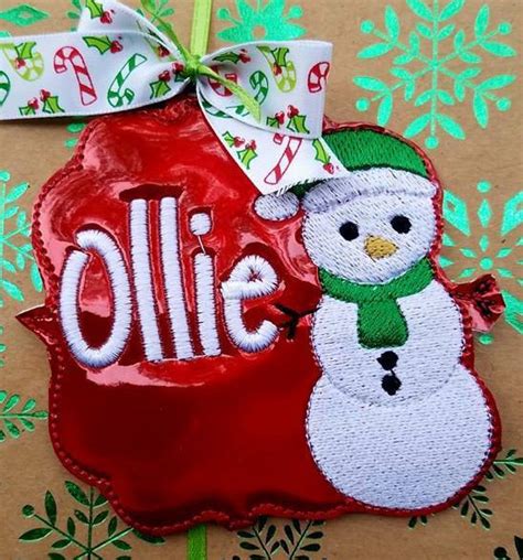 Snowman Package Tag 4x4 Products Swak Embroidery A Z Embroidery
