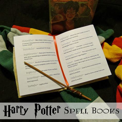 Pieces By Polly Harry Potter Printable Spell Books Sew And No Sew