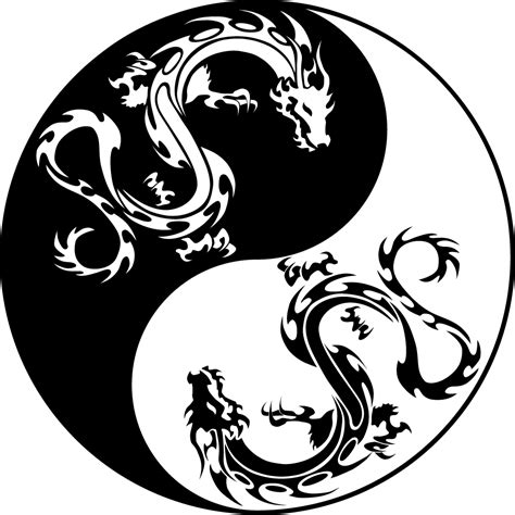 Stickers Ying Yang Dragon Pas Cher