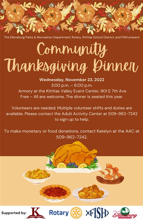Community Thanksgiving Dinner 2022 Ellensburg Morning Rotary Club