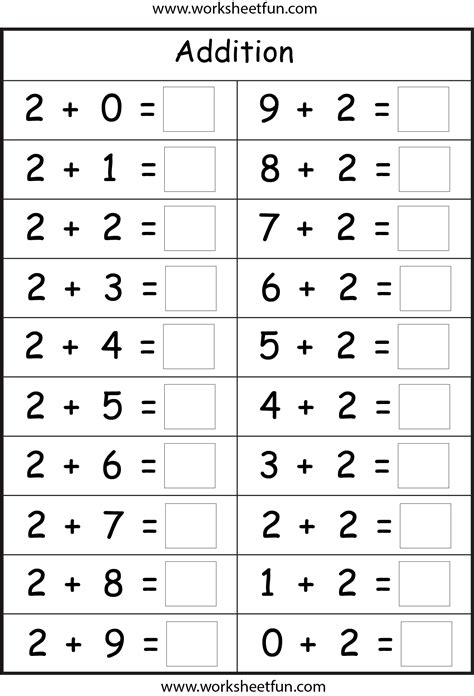 Simple Addition Facts Worksheet Deb Morans Multiplying Matrices